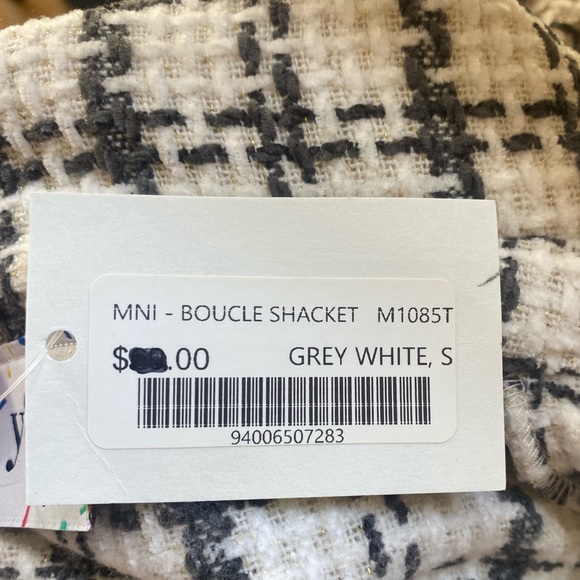 Y&I boucle shacket — grey and white plaid - Picture 2 of 2